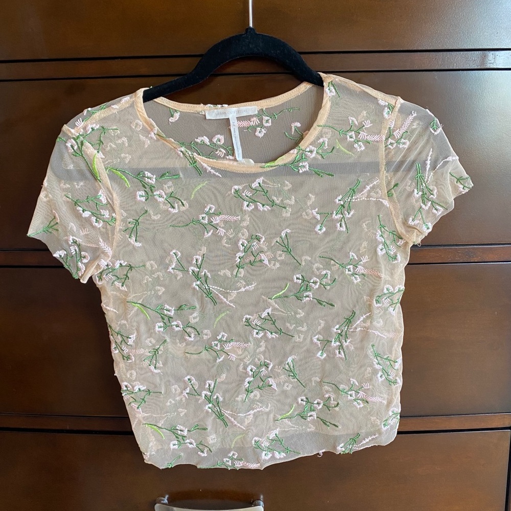 urban outfitters sheer floral top